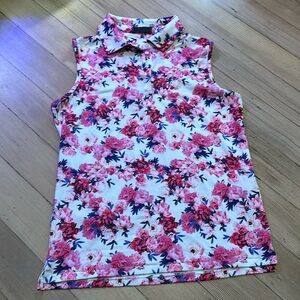 New G/FORE SLEEVELESS POLO TOP WOMENS S